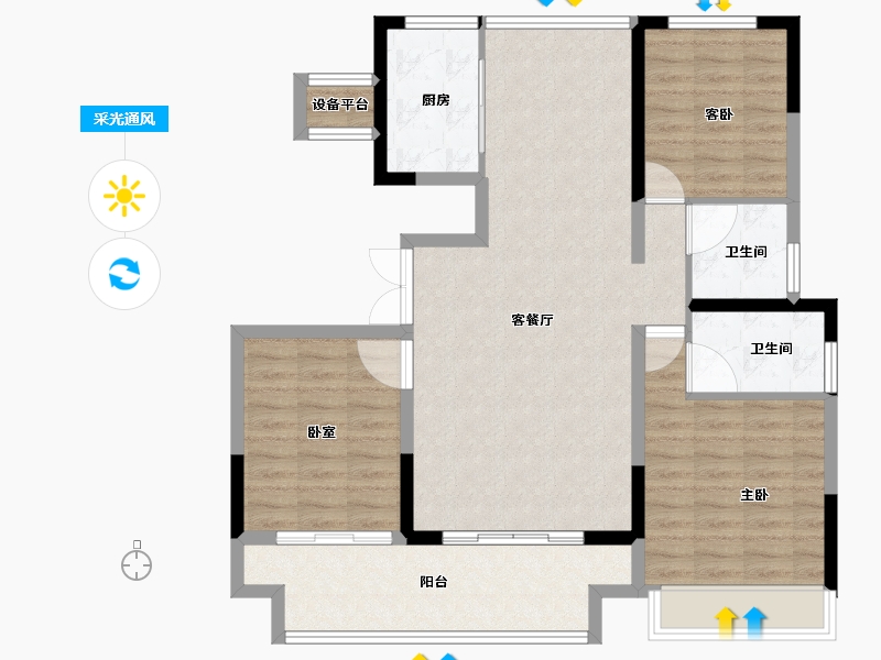 河南省-信阳市-春晖世和府-102.09-户型库-采光通风