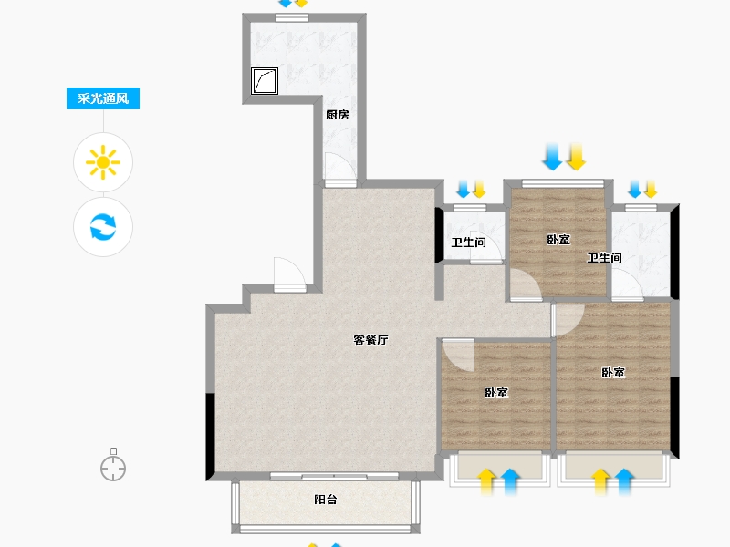 福建省-莆田市-帝源·财富里-114.00-户型库-采光通风