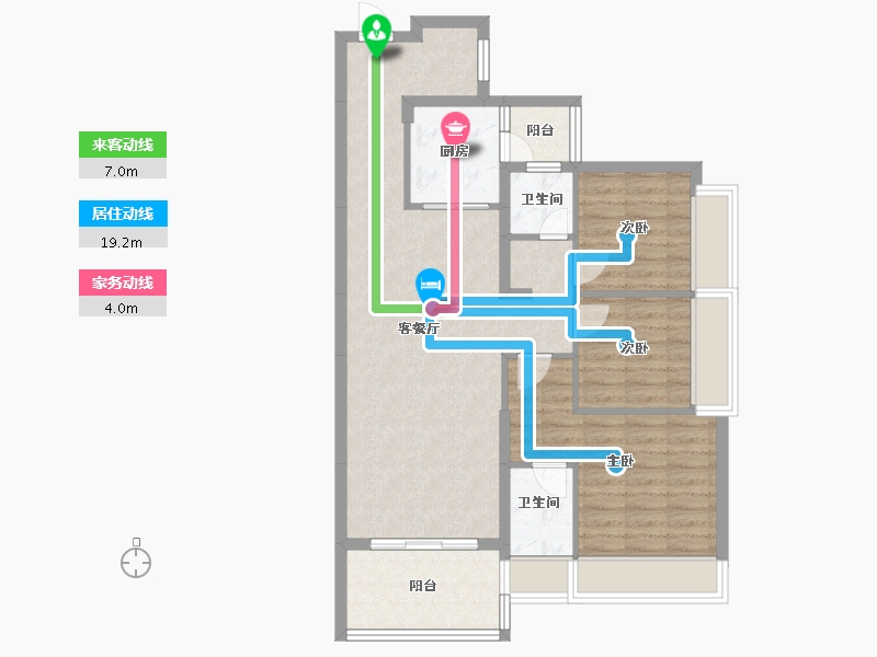 广东省-惠州市-隆生西江花园-84.88-户型库-动静线