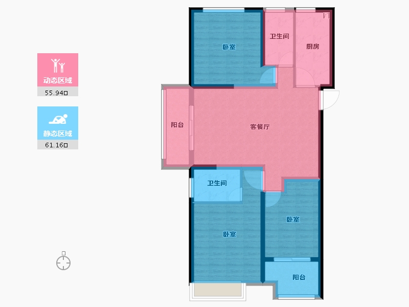 山东省-菏泽市-曹州名郡-105.00-户型库-动静分区