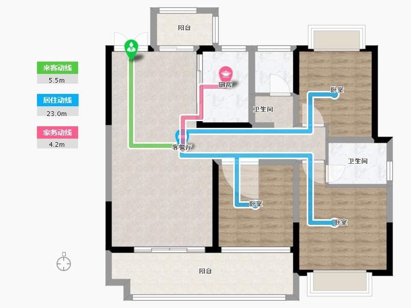 河南省-驻马店市-圣菲城滨江花园-102.30-户型库-动静线