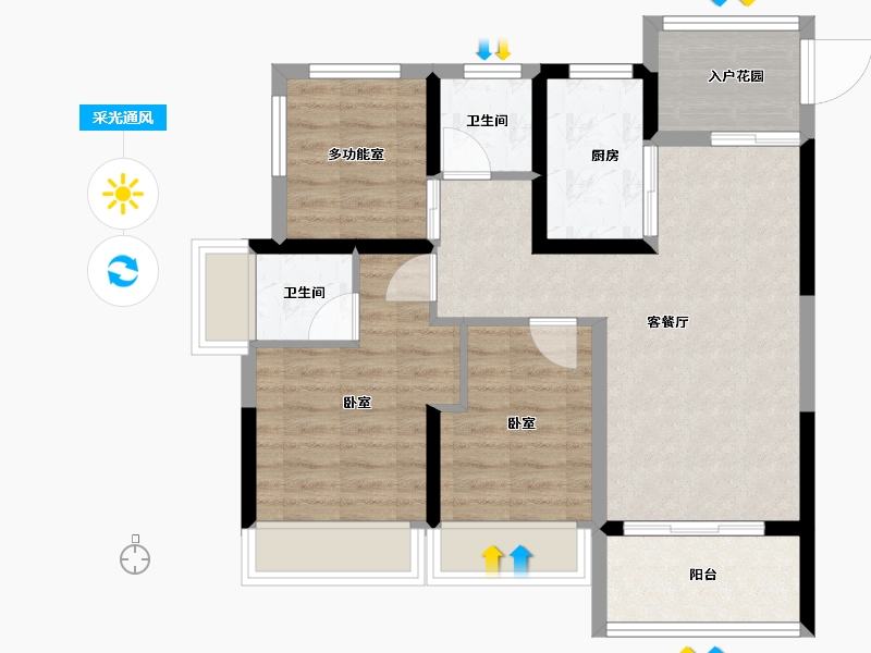 河南省-郑州市-中建·澜溪苑-71.00-户型库-采光通风