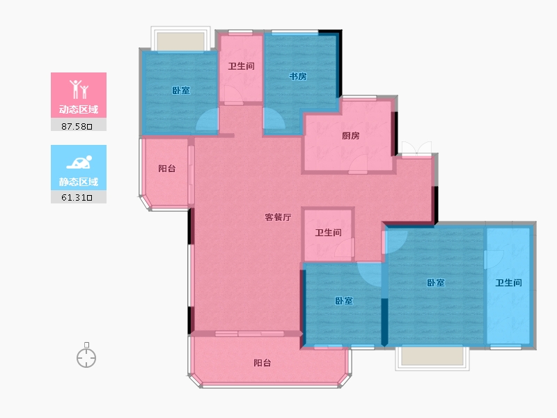 江苏省-常州市-蓝光黑钻-135.00-户型库-动静分区