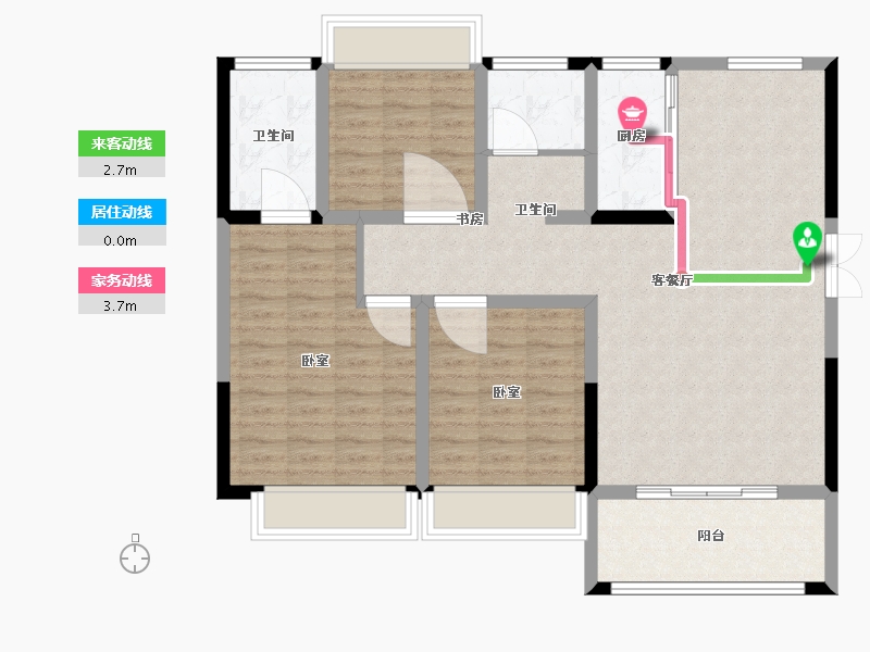 河南省-驻马店市-圣菲城滨江花园-101.34-户型库-动静线