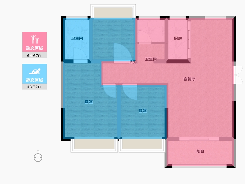 河南省-驻马店市-圣菲城滨江花园-101.34-户型库-动静分区