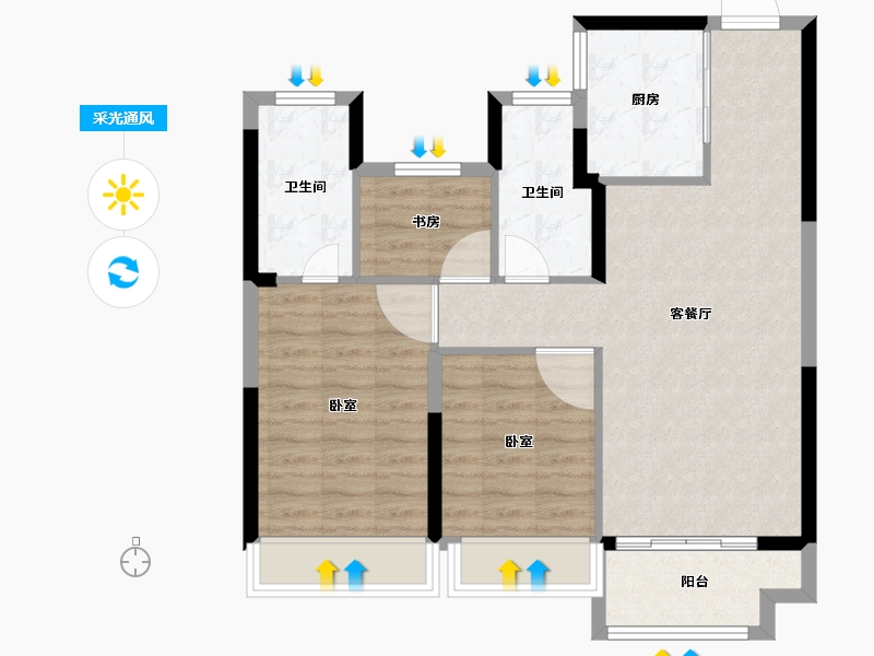 江苏省-常州市-万达光语未来-80.00-户型库-采光通风