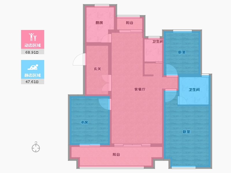 山东省-菏泽市-曹县天润公馆樾府-104.00-户型库-动静分区