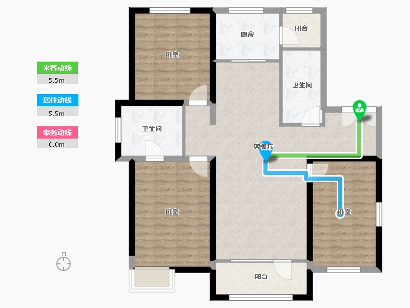 内蒙古自治区-呼和浩特市-松江左右城-104.18-户型库-动静线