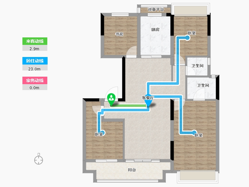 浙江省-绍兴市-华鸿玺园-116.00-户型库-动静线