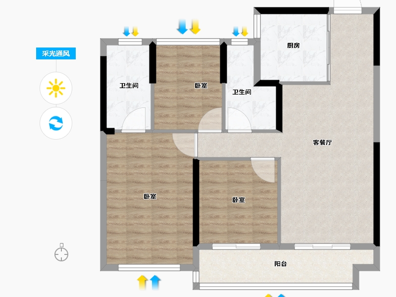 江苏省-常州市-万达光语未来-92.00-户型库-采光通风