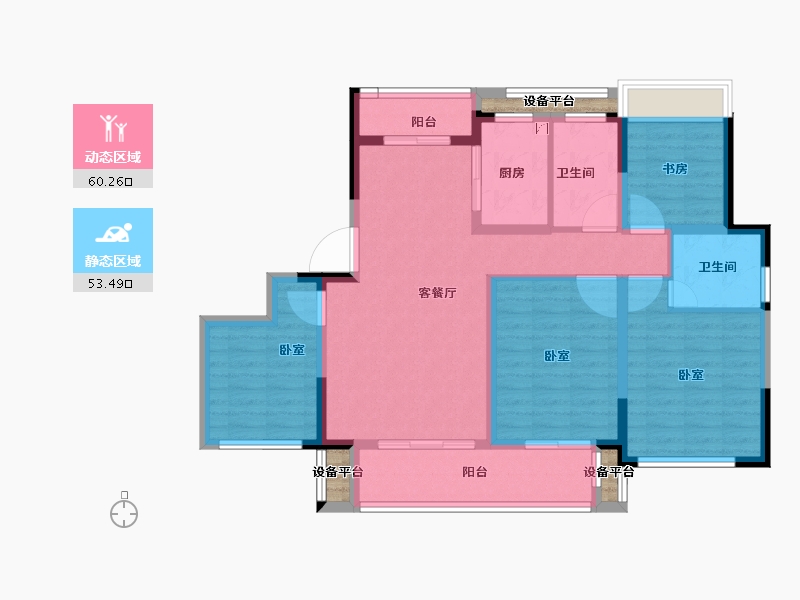 浙江省-绍兴市-世纪晨光-104.01-户型库-动静分区