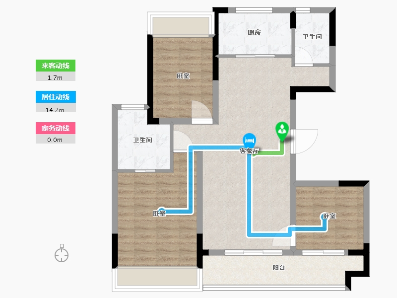 江苏省-常州市-万达光语未来-88.00-户型库-动静线