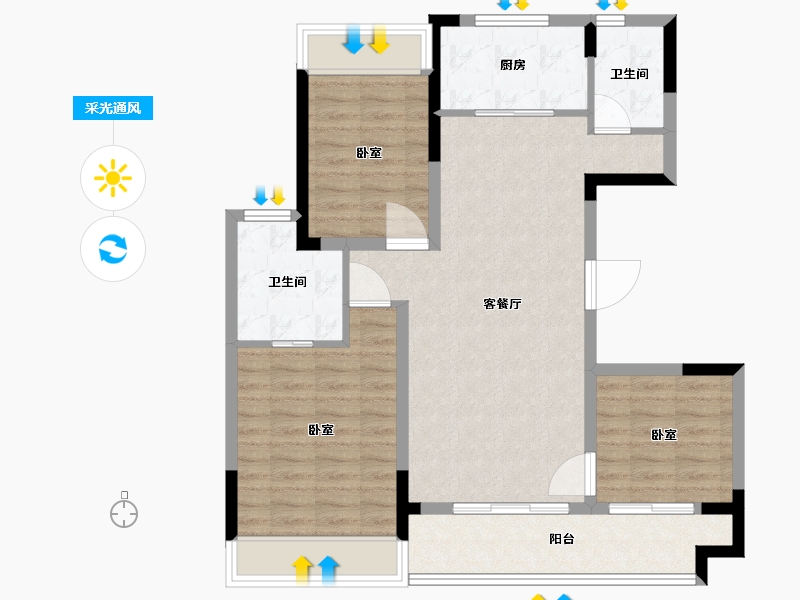 江苏省-常州市-万达光语未来-88.00-户型库-采光通风