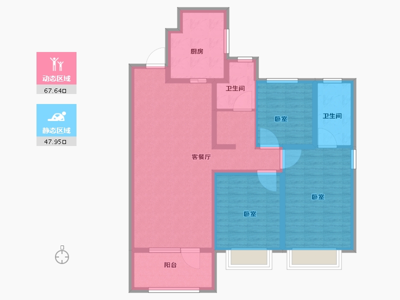 山东省-青岛市-海信东山府-103.01-户型库-动静分区