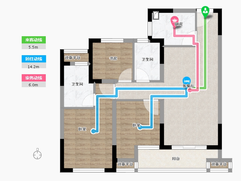 浙江省-绍兴市-世纪晨光-80.99-户型库-动静线