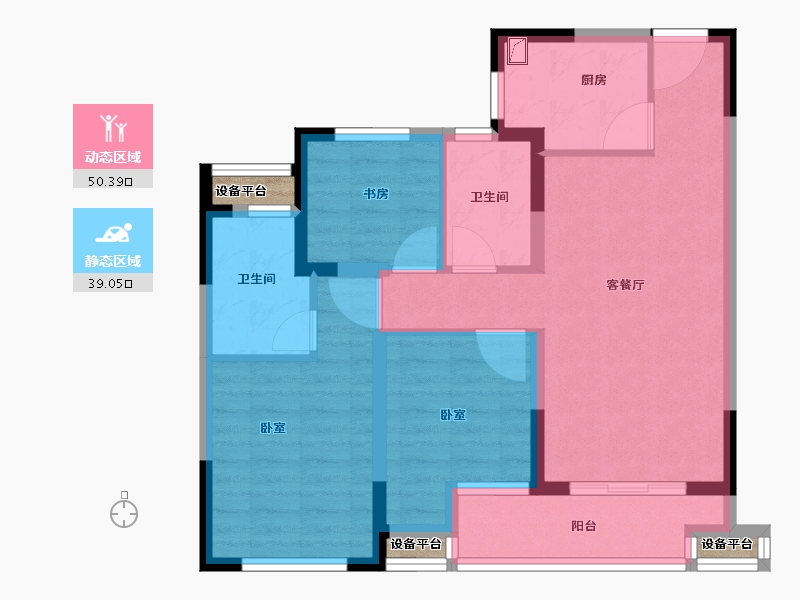 浙江省-绍兴市-世纪晨光-80.99-户型库-动静分区