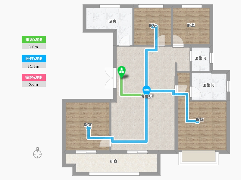 江苏省-徐州市-龙记檀府-102.00-户型库-动静线