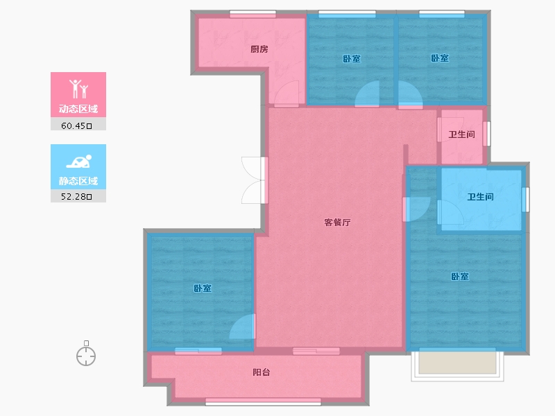 江苏省-徐州市-龙记檀府-102.00-户型库-动静分区