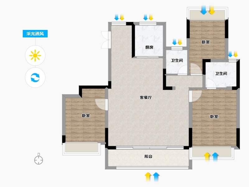 江苏省-常州市-路劲铂樾-114.00-户型库-采光通风