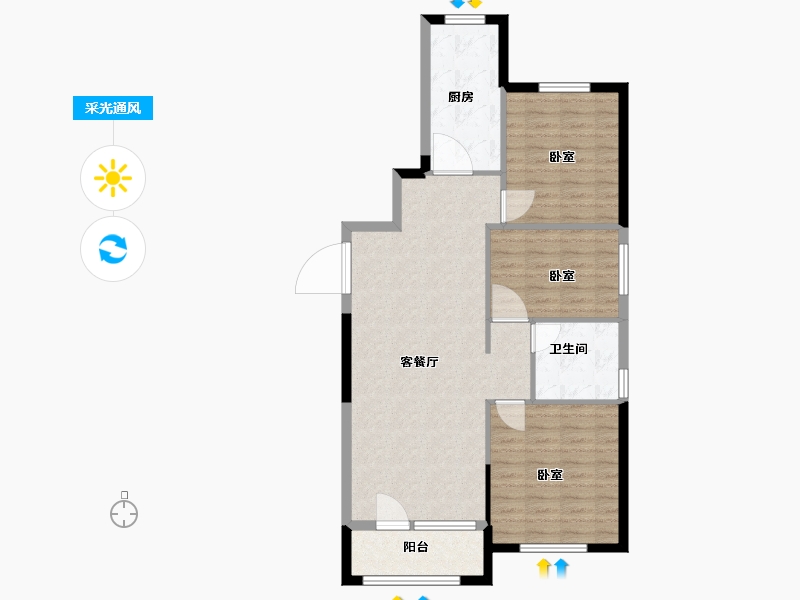 山东省-青岛市-慧通理想之城-88.00-户型库-采光通风