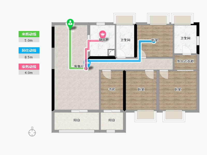 河南省-南阳市-华侨城天鹅堡-101.35-户型库-动静线