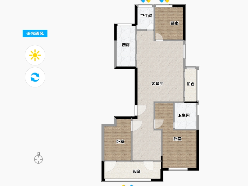 山东省-青岛市-慧通理想之城-120.00-户型库-采光通风