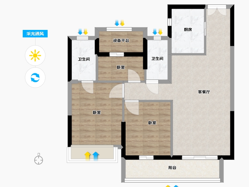 安徽省-马鞍山市-金悦香溪-78.00-户型库-采光通风