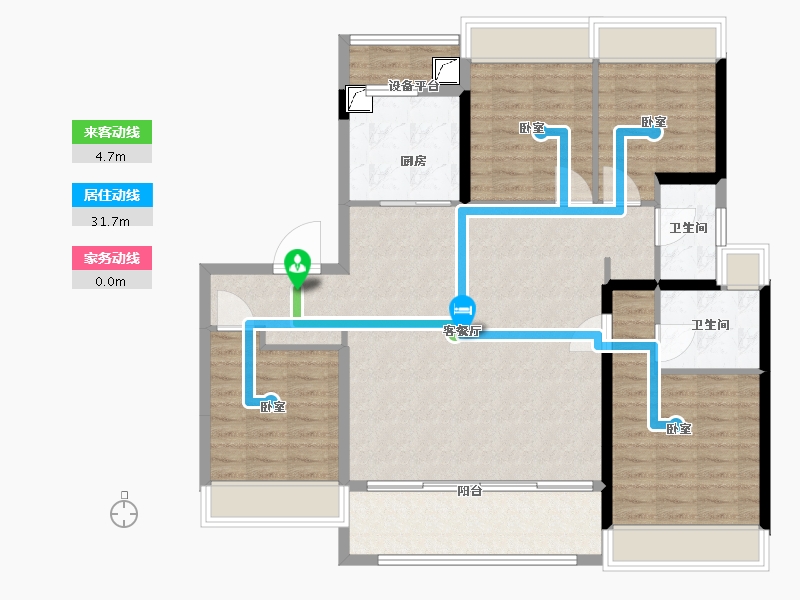 江苏省-宿迁市-融创·黄河映-113.36-户型库-动静线