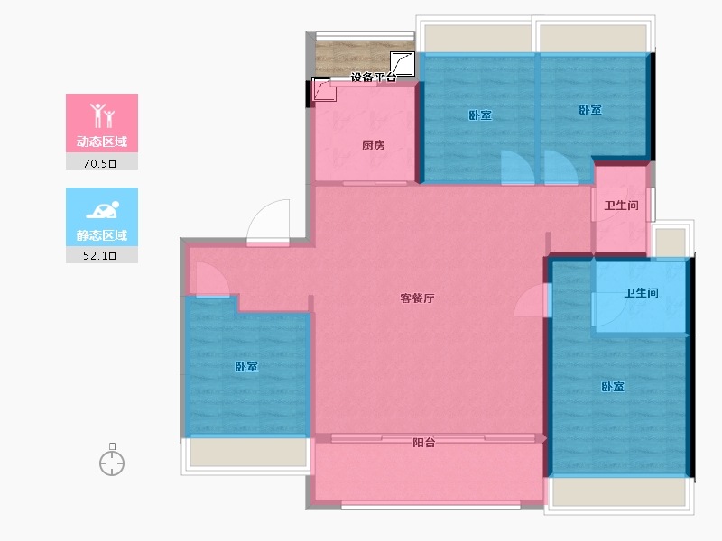 江苏省-宿迁市-融创·黄河映-113.36-户型库-动静分区