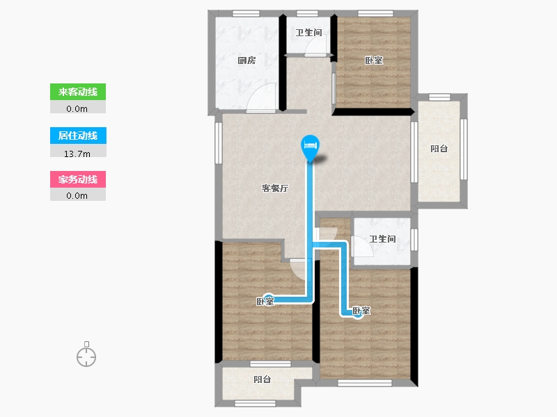 江苏省-徐州市-龙记檀府-95.80-户型库-动静线