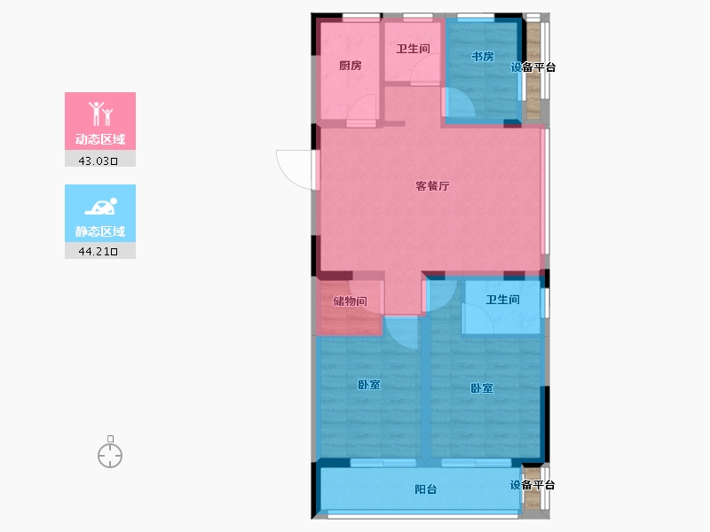 浙江省-绍兴市-世纪晨光-79.00-户型库-动静分区