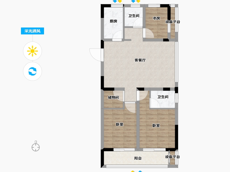 浙江省-绍兴市-世纪晨光-79.00-户型库-采光通风