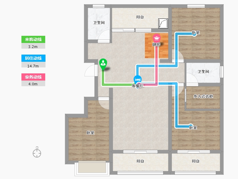 河南省-焦作市-众圣·四季花城-100.42-户型库-动静线