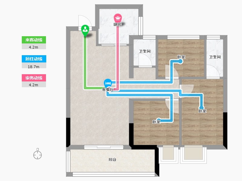 福建省-龙岩市-美伦·锦山壹号-65.29-户型库-动静线