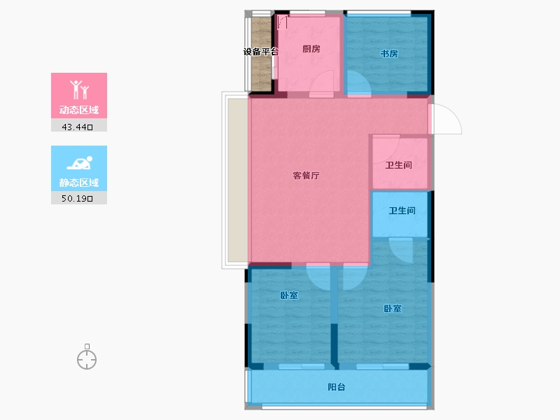 浙江省-绍兴市-世纪晨光-86.00-户型库-动静分区