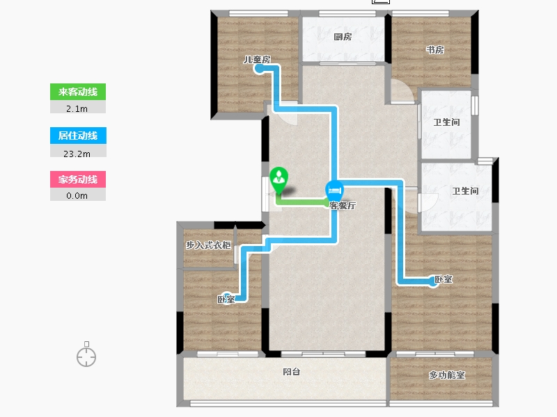 河南省-郑州市-绿城·湖畔雲庐-132.00-户型库-动静线