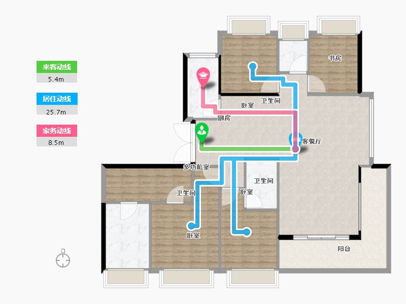 江苏省-南京市-万科翡翠滨江-152.00-户型库-动静线