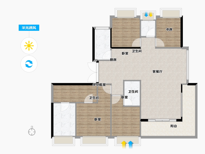 江苏省-南京市-万科翡翠滨江-152.00-户型库-采光通风