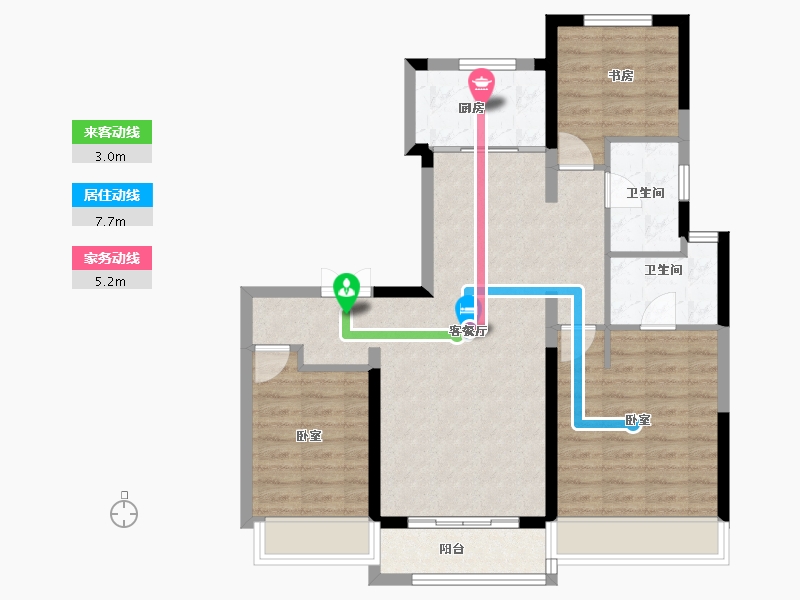 山东省-济南市-仁恒奥体公园世纪-86.10-户型库-动静线