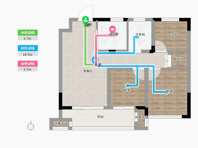 浙江省-绍兴市-世纪晨光-70.00-户型库-动静线