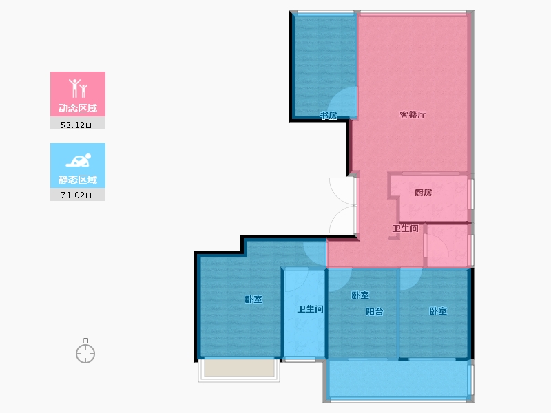 江苏省-南京市-万科翡翠滨江-114.00-户型库-动静分区