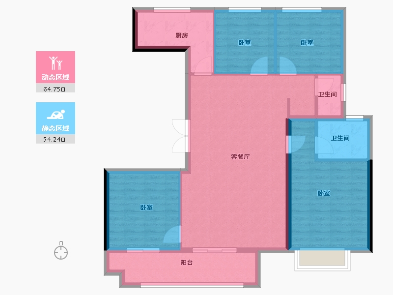 江苏省-徐州市-龙记檀府-108.00-户型库-动静分区