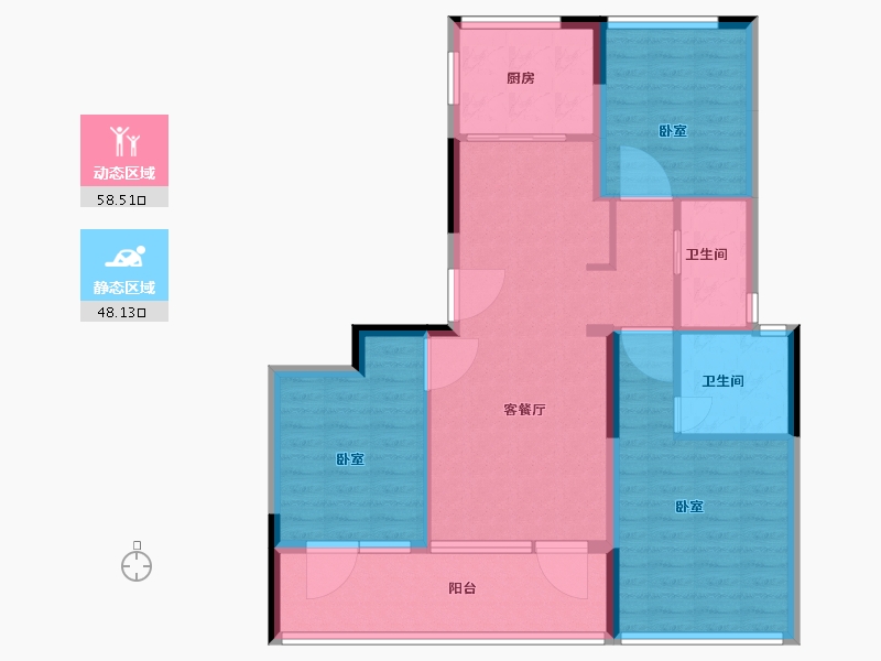 山东省-青岛市-慧通理想之城-96.00-户型库-动静分区