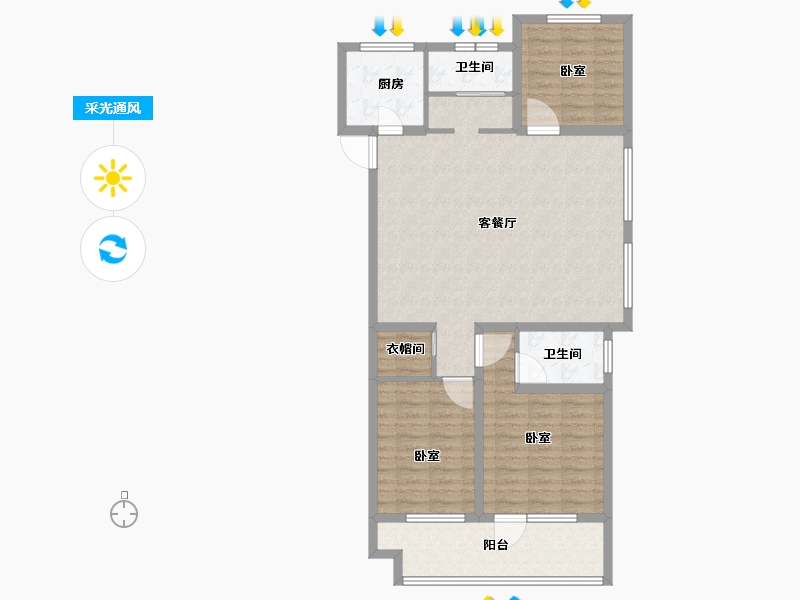 山东省-威海市-佳源海棠府-103.01-户型库-采光通风