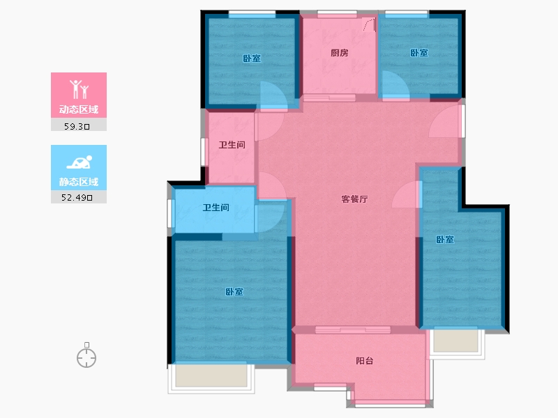 江苏省-宿迁市-祥生·东方樾-100.01-户型库-动静分区