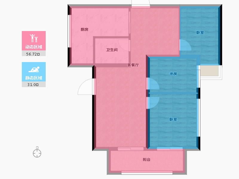 江苏省-徐州市-龙记檀府-79.03-户型库-动静分区