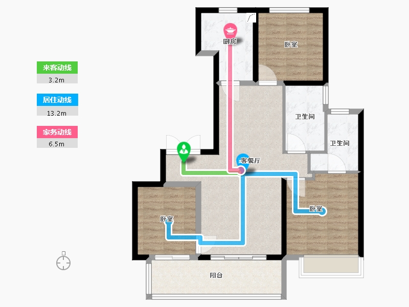 江苏省-徐州市-金泰·悦城-92.00-户型库-动静线