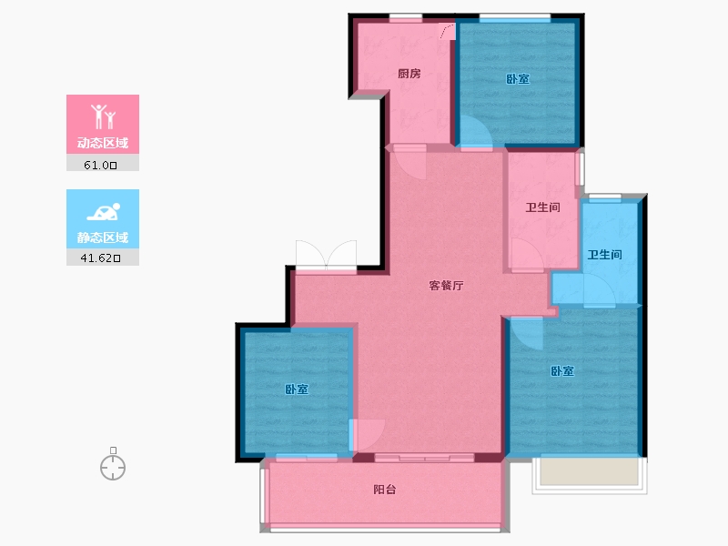 江苏省-徐州市-金泰·悦城-92.00-户型库-动静分区