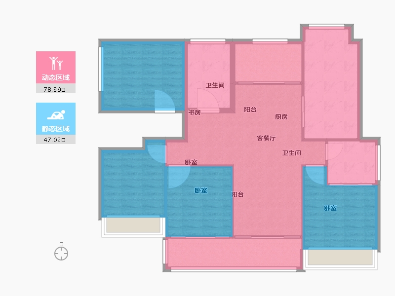 江苏省-南京市-万科翡翠滨江-114.61-户型库-动静分区