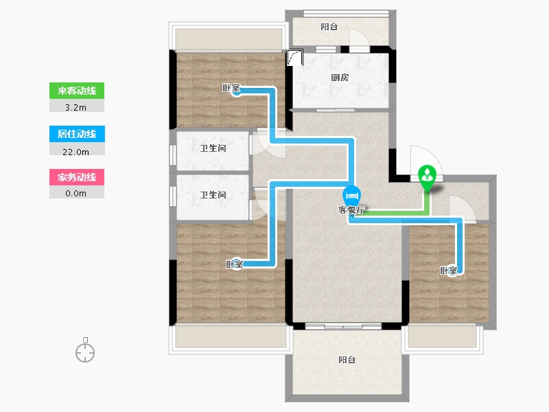 安徽省-马鞍山市-碧桂园紫金东苑-95.00-户型库-动静线